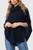 Ladies Cable Knitted Cowl Neck Poncho Navy Unit Price £15.99