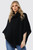 Ladies Cable Knitted Cowl Neck Poncho Black Unit Price £15.99