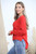 Ladies V- Neck Knitted Jumper Top Red Unit Price £13.99