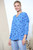 Ladies Abstract Effect Print Fine Knit Jumper Top Blue Unit Price £11.99