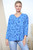 Ladies Abstract Effect Print Fine Knit Jumper Top Blue Unit Price £11.99