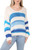 Ladies Big Stripe Long Sleeve Jumper Teal Stripe Unit Price £21.99