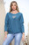 Ladies Applique Heart Detail Jumper Teal Unit Price £13.99