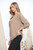 Ladies Button Shoulder Detail Blouse Top Tan Unit Price £11.99