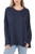 Ladies Brick Print 3 Button Knitted Jumper Top Navy Unit Price £11.99