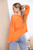 Ladies Sequin Star Shoulder Fine Knit Jumper Top Orange Unit Price £13.99