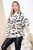 Ladies Abstract Animal Print Hooded Top Stone  Unit Price £15.99