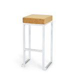 Cube White Bar Stool