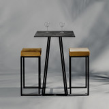 Cube High Bar Stool Black Frame