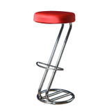 Zeus Bar Stool with Red Pad Cover