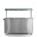 Bain Marie 4 Well with Hot Plate & Gantry Lights