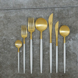 Goa White & Gold Soup Spoon (Pack Size 1)