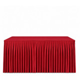 Linen Table Skirting Red 21ft