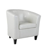 White Leather Tub Chair