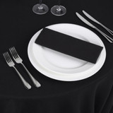Silk Taffeta Tablecloth Black Round 130in