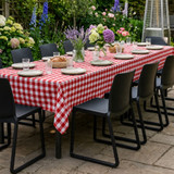 Red Gingham Tablecloth 70in x 144in