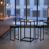 Flow Cube Black High Bar Table & Cube Black Bar Stools Package