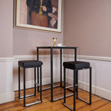 Flow Cube Black High Bar Table & Cube Black Bar Stools Package