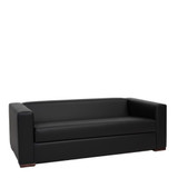 Alaska Black Leather 3 Seater Sofa
