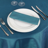 Silk Taffeta Tablecloth Teal Round 132in