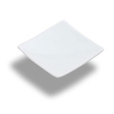White Square Mini Dish with Stem 2.5in x 2.5in
