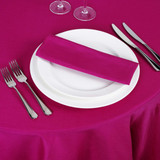 Silk Taffeta Tablecloth Hot Pink Round 132in