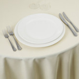 Linen Tablecloth Butter Ivory Round 132in