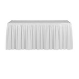 Linen Table Skirting White 9ft