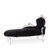 Chaise Longue Black with Silver Leaf Trim Chaise Longue Black with Silver Leaf Trim