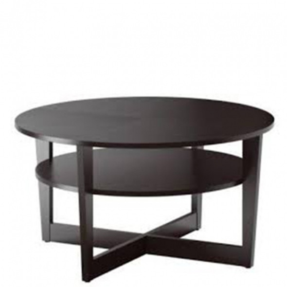 Low Disc Coffee Table - Dark Brown