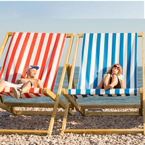 Giant Blue & White Deckchair