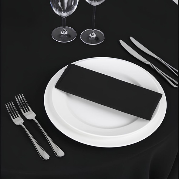 Black Round Tablecloth 130in