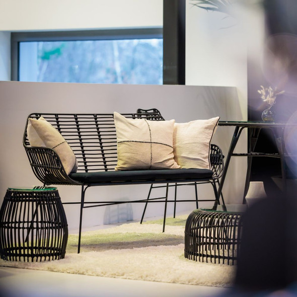 Palm Black 2 Seater Sofa