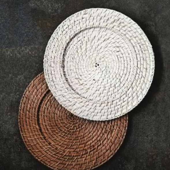 Rattan Charger Plate - White 32cm (Pack Size 1) 3