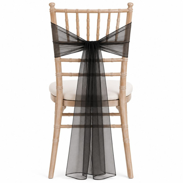 Organza Chair Tie - Black