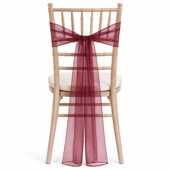 Organza Chair Tie - Burgundy