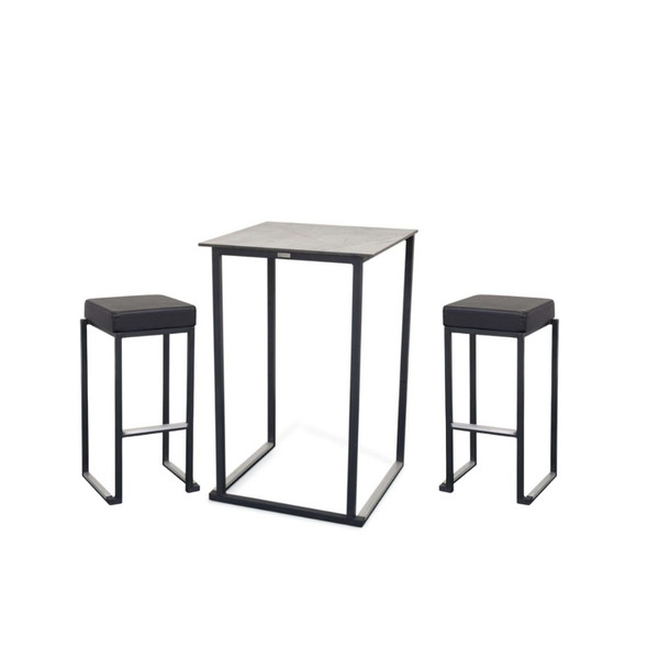 Flow Cube Black High Bar Table & Cube Black Bar Stools Package