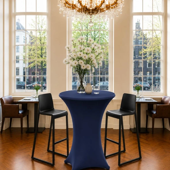Spandex Navy Blue Pod Table Cover