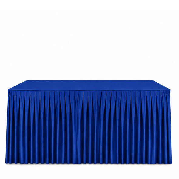 Linen Table Skirting Blue 21ft