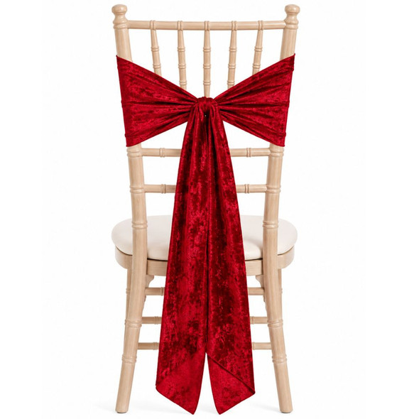 Velvet Chair Tie / Table Runner Red Crush