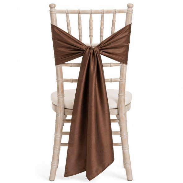 Silk Taffeta Chair Tie / Table Runner Cappuccino