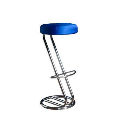 Zeus Bar Stool with Royal Blue Pad Cover