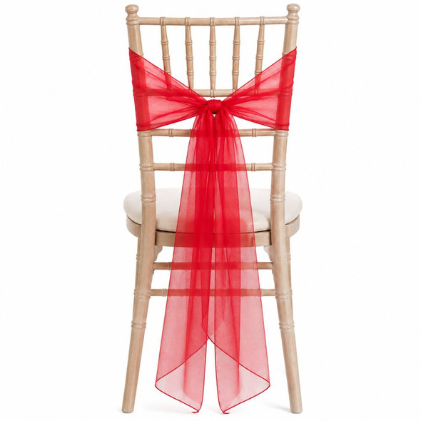 Organza Chair Tie / Table Runner Red