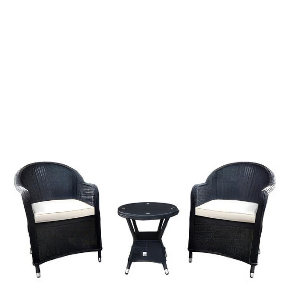 Milan Rattan Bistro Chairs Set & Table
