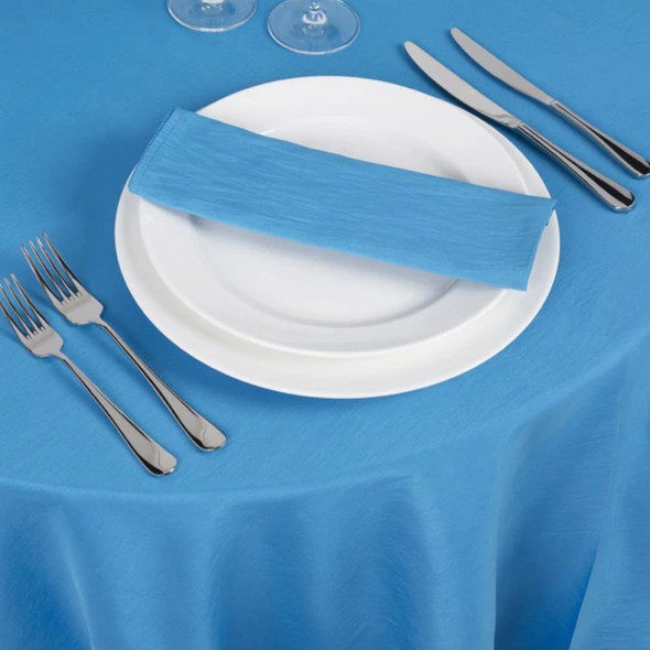 Silk Taffeta Tablecloth Turquoise Round 120in