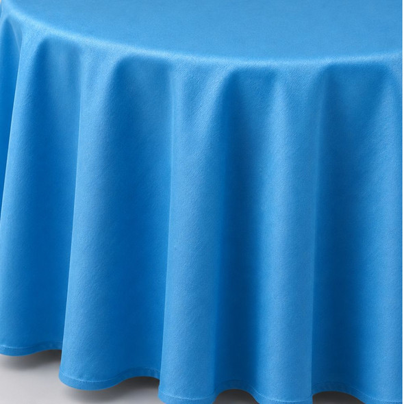 Silk Taffeta Tablecloth Turquoise Round 120in