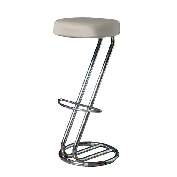 Zeus Bar Stool with Silver Pad Cover