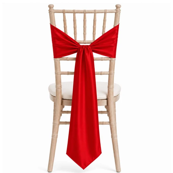 Satin Chair Tie / Table Runner Red (Narrow)