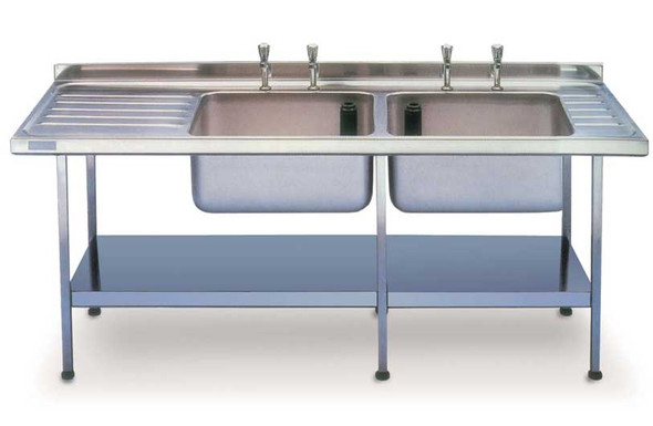 Double Sink Unit With Drainer