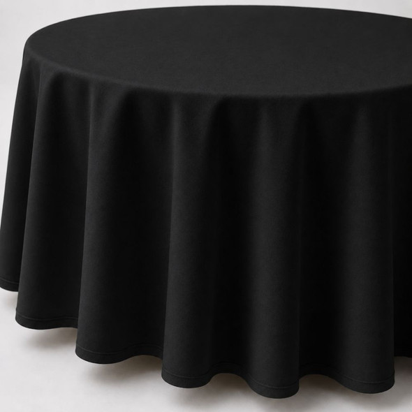 Linen Tablecloth Black Round 118in
